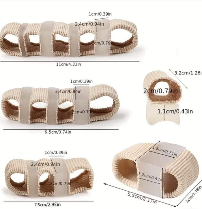 Hallux tenenspreider die aan 2/3/4 tenen vast zit.